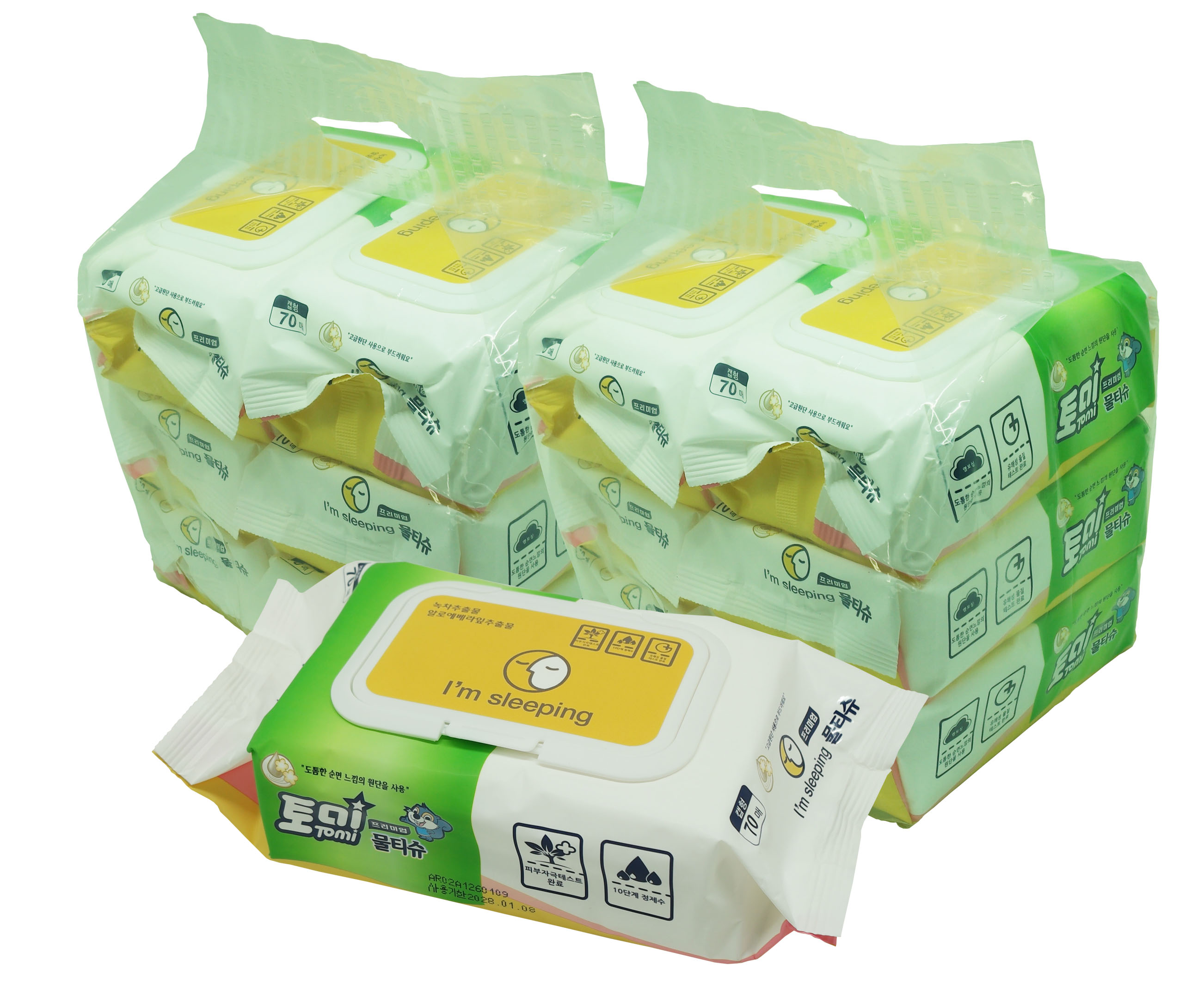 아임슬리핑 프리미엄 물티슈 70매 6개x1팩